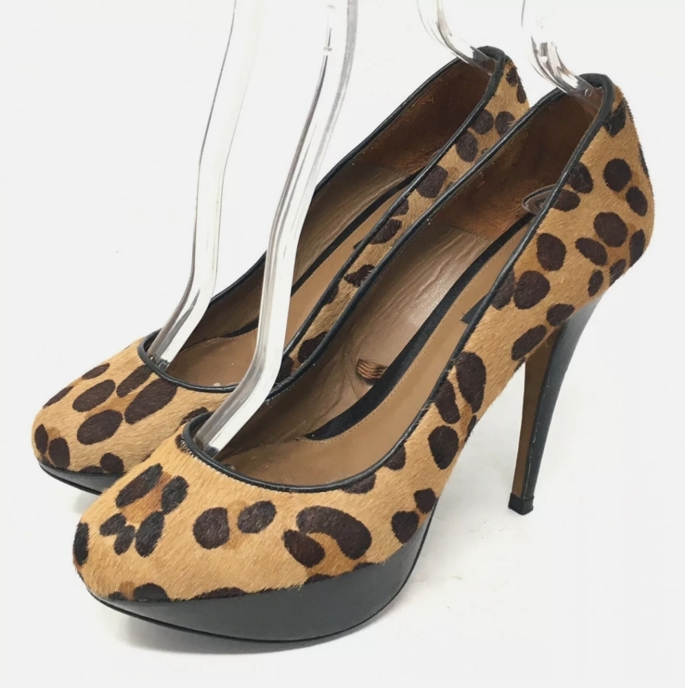 Zara Woman Pony Hair Heeled Platform Pumps 7.5 - Picture 9 of 9